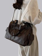 Borsa Tracolla Ecopelle con Zip Donna