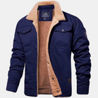 Bomber Classico Stile Vintage Uomo Blu