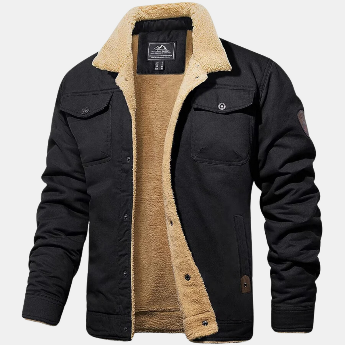 Bomber Classico Stile Vintage Uomo Nero
