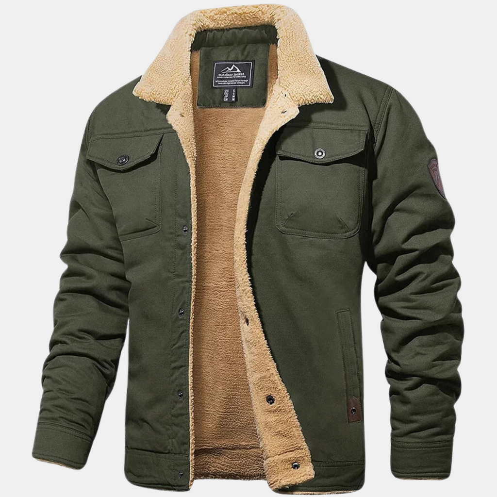 Bomber Classico Stile Vintage Uomo Verde