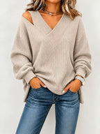 Camicetta Fluida Scollo Femminile Donna Beige