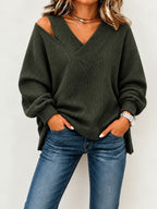 Camicetta Fluida Scollo Femminile Donna Verde