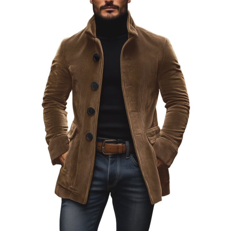 Cappotto Corto Velluto A Coste Uomo Marrone chiaro