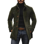 Cappotto Corto Velluto A Coste Uomo Verde militare