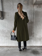 Cappotto Lungo Doppiopetto Effetto Lana Donna