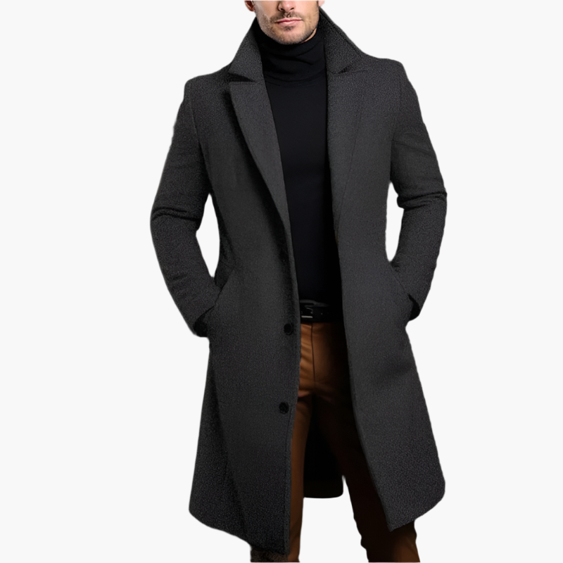 Cappotto Monopetto Misto Lana Uomo Grigio