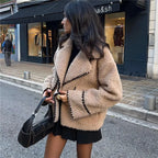 Cappotto Teddy Oversize Donna Kaki