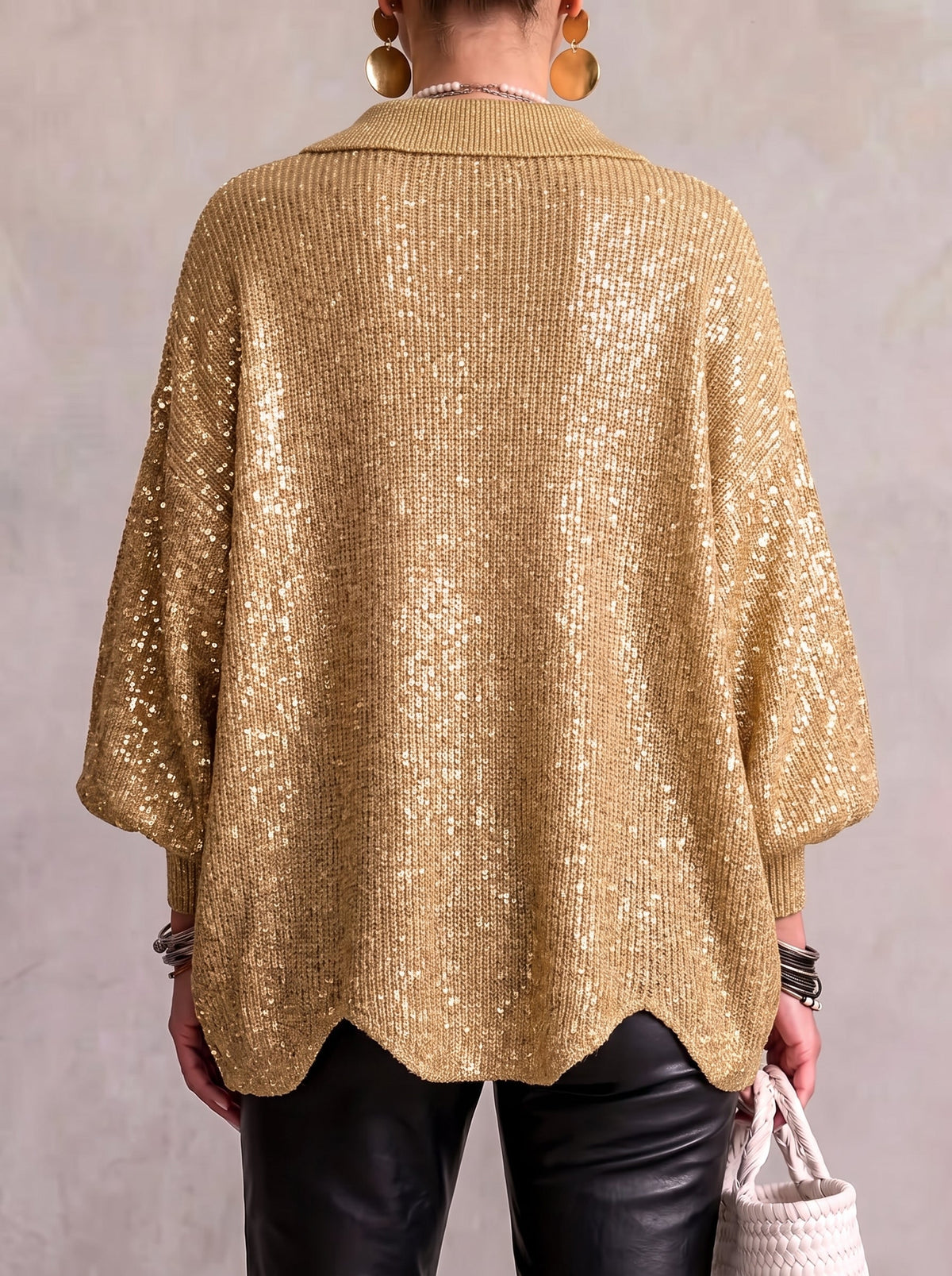 Cardigan Bottoni Dorati In Maglia Donna