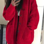 Cardigan Comodo Con Bottoni E Tasche Donna