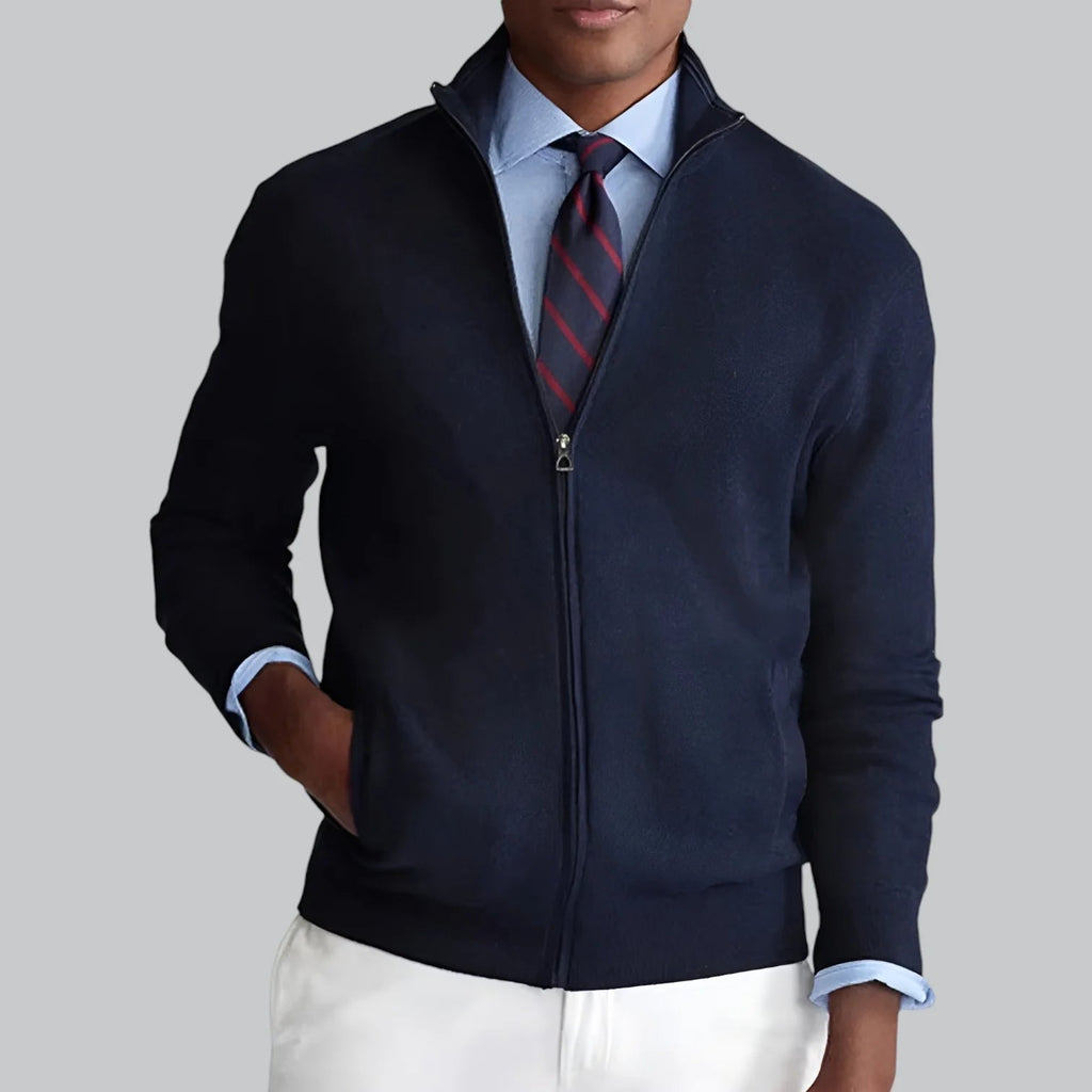 Cardigan Con Zip In Maglia Uomo
