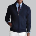 Cardigan Con Zip In Maglia Uomo