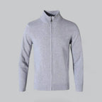 Cardigan Con Zip In Maglia Uomo Grigio