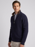 Cardigan In Maglia Collo Pelliccia Uomo