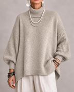 Dolcevita Maglia Morbida Donna Beige