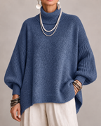Dolcevita Maglia Morbida Donna Blu navy