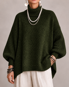 Dolcevita Maglia Morbida Donna Verde scuro