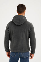 Felpa Teddy Con Cappuccio E Zip Uomo