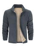 Giacca In Pile Zip Intera Uomo Grigio