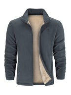 Giacca In Pile Zip Intera Uomo Grigio
