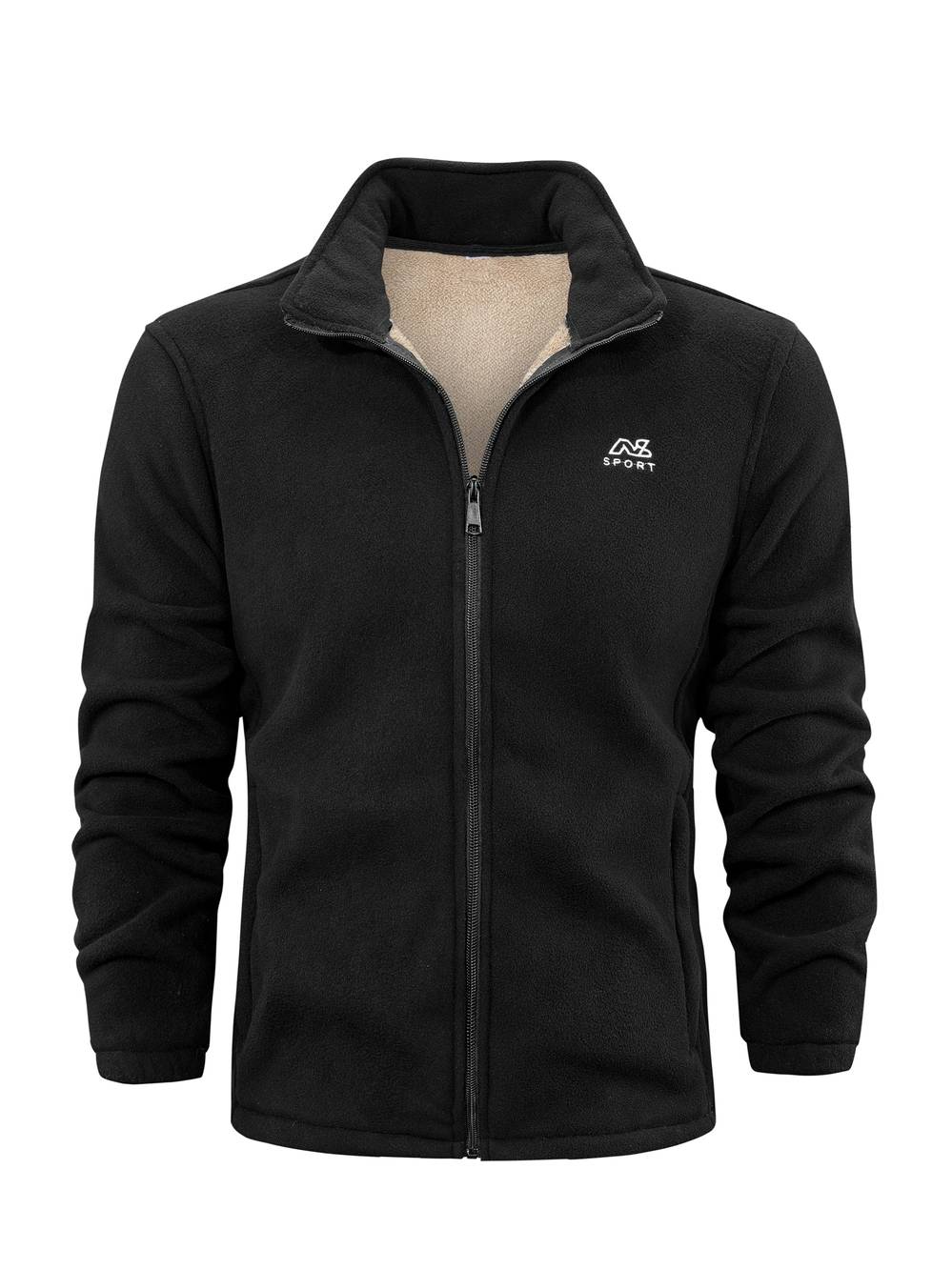 Giacca In Pile Zip Intera Uomo Nero