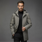 Giacca Invernale Con Cappuccio Uomo Beige