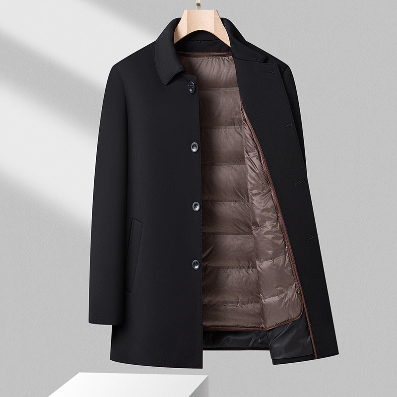 Giacca Misto Lana Fodera Staccabile Uomo Nero