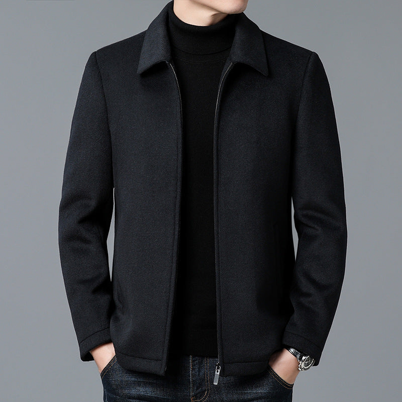 Giacca Misto Lana Taglio Sartoriale Uomo Nero