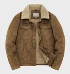 Giacca Trucker Velluto Foderata Sherpa Uomo Kaki