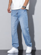 Jeans Dritti Casual Uomo Blu