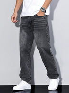 Jeans Dritti Casual Uomo Nero