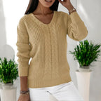 Maglione Ampio Maniche Lunghe Donna Beige