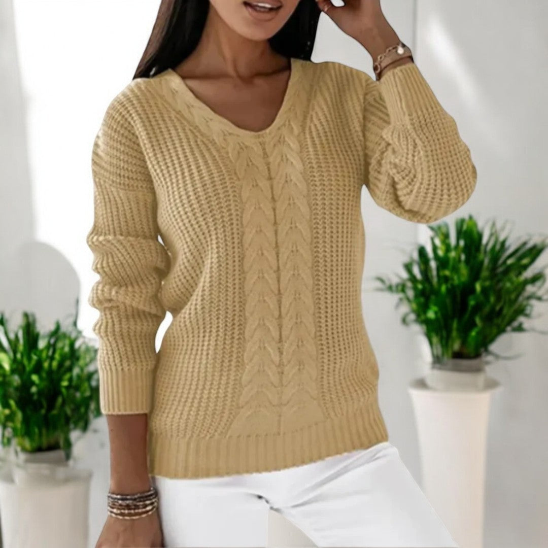 Maglione Ampio Maniche Lunghe Donna Beige