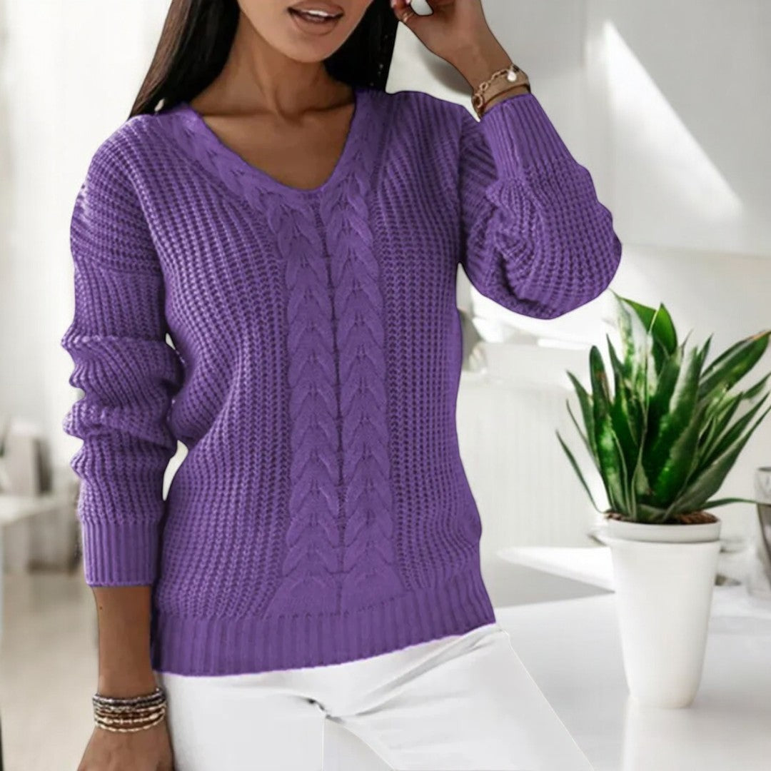 Maglione Ampio Maniche Lunghe Donna Lilla