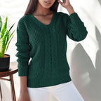 Maglione Ampio Maniche Lunghe Donna Verde