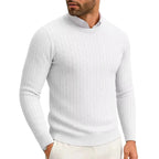 Maglione Girocollo A Trecce Uomo Bianco