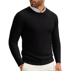 Maglione Girocollo A Trecce Uomo Nero
