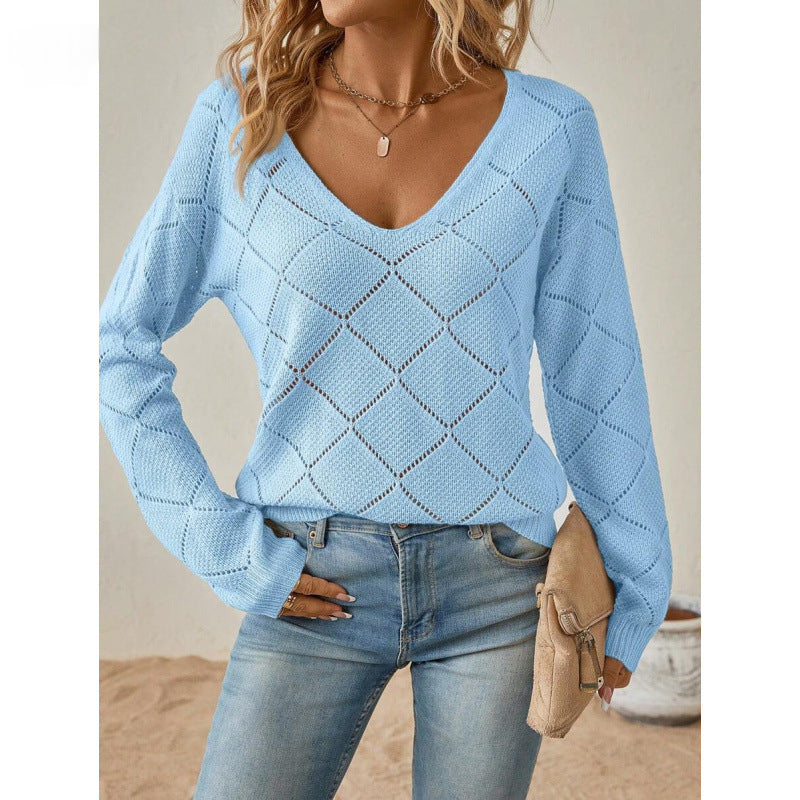 Maglione Maniche A Sbuffo Donna Azzurro