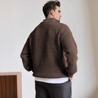 Maglione Mezza Zip Maglia Pesante Uomo