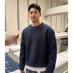 Maglione Misto Lana Maglia Lavorata Uomo