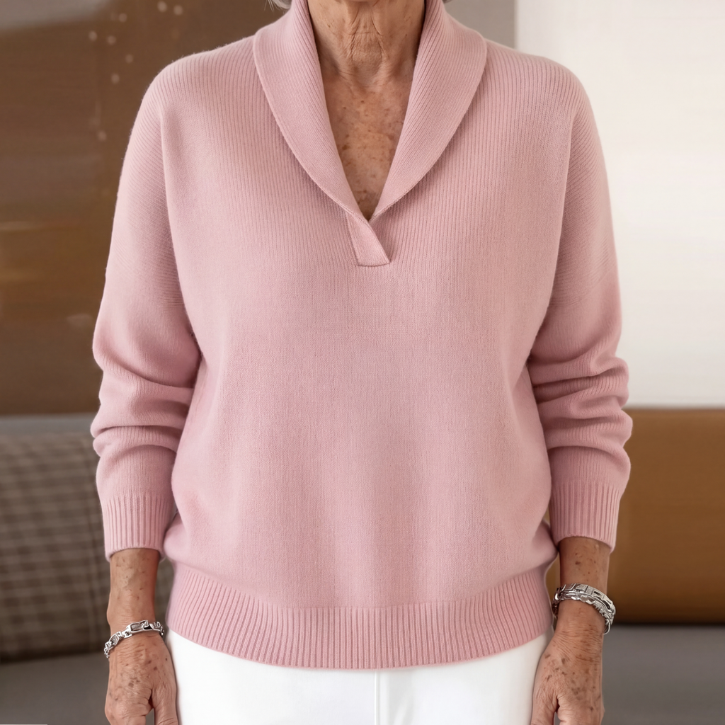 Maglione Scollo A V Donna Rosa
