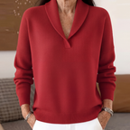 Maglione Scollo A V Donna Rosso