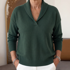 Maglione Scollo A V Donna Verde