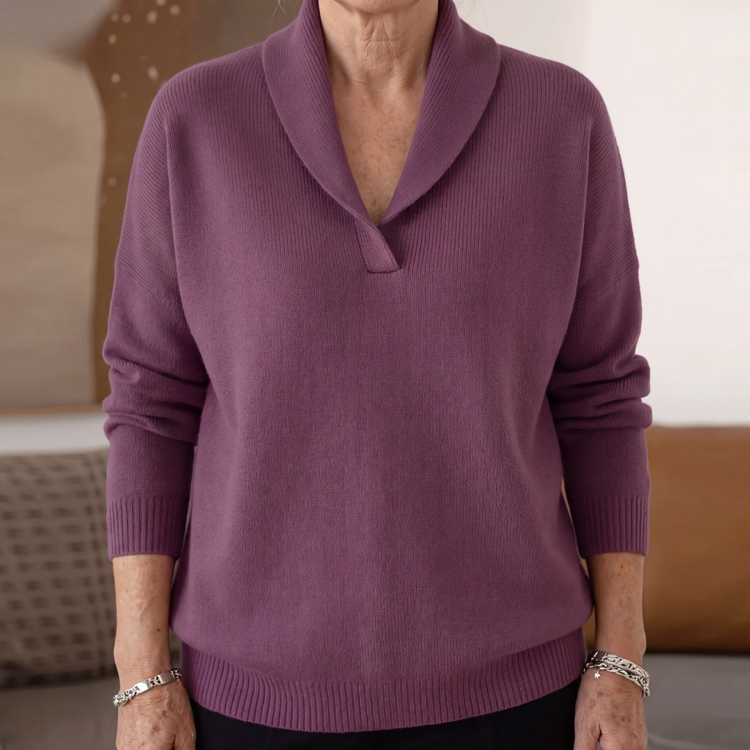 Maglione Scollo A V Donna Viola