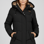 Parka Invernale Con Cappuccio Donna Nero