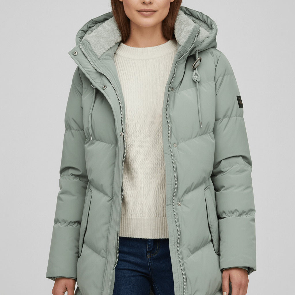 Parka Invernale Con Cappuccio Donna Verde