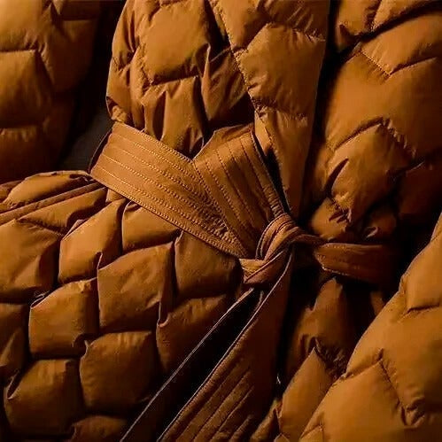 Piumino Trapuntato Con Cintura Donna