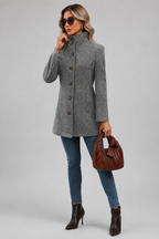 Cappotto Corto Lana con Bottoni Donna
