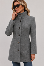 Cappotto Corto Lana con Bottoni Donna