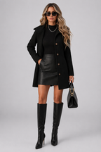 Cappotto Corto Lana con Bottoni Donna