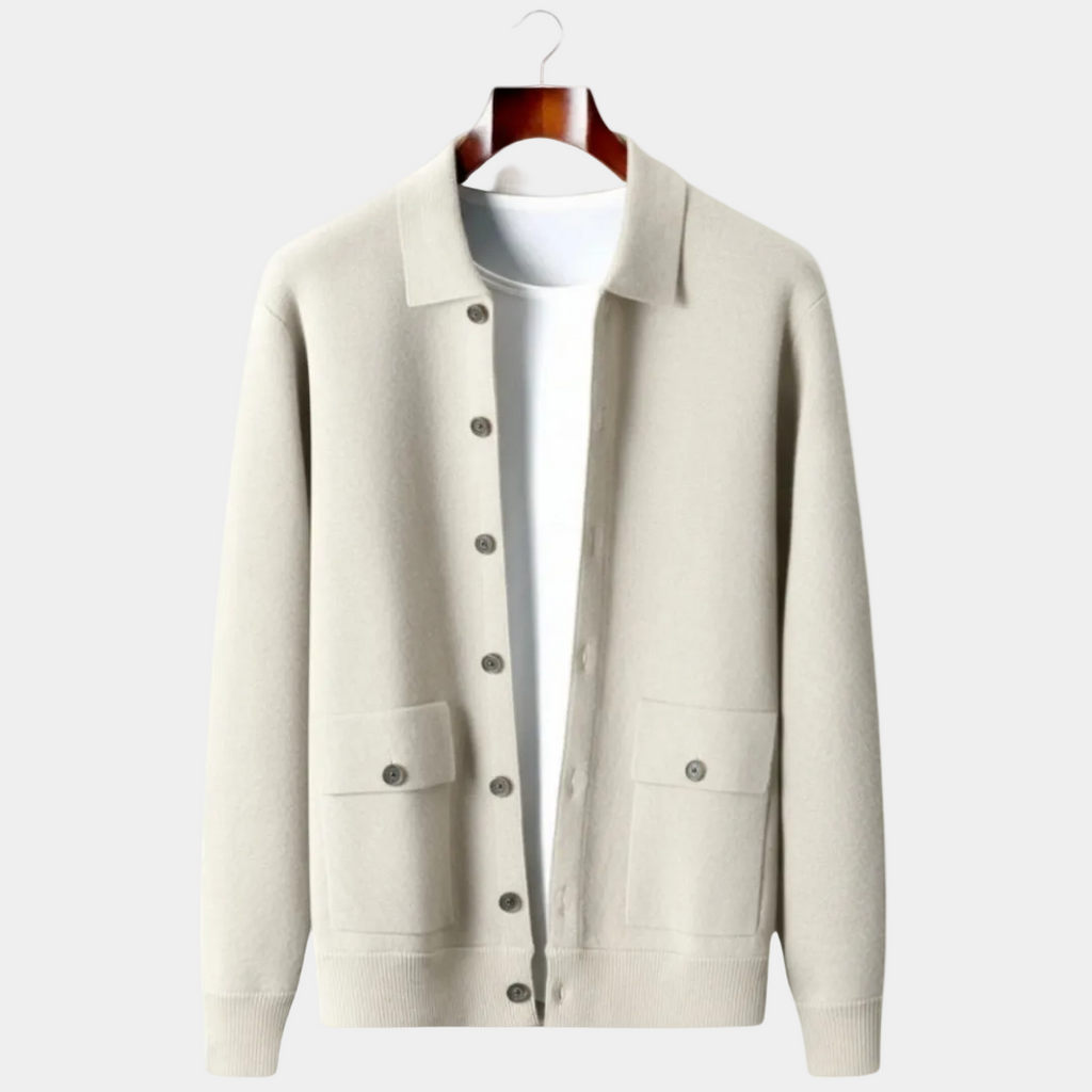 Cardigan Collo Camicia con Bottoni Uomo